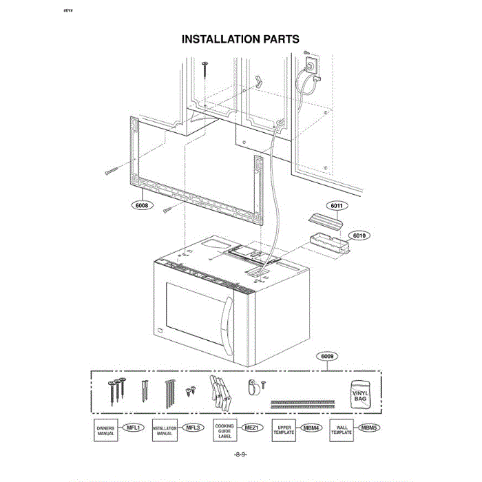 Section 3 Diagram and Parts List for LMV2083ST ASBELGA LG Microwave Oven Combo