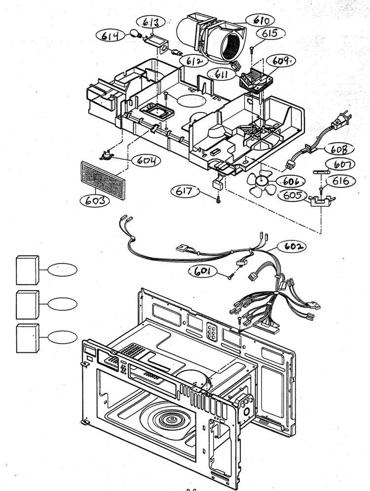 Interior Parts 2 Diagram and Parts List for MV-1715W  LG Microwave