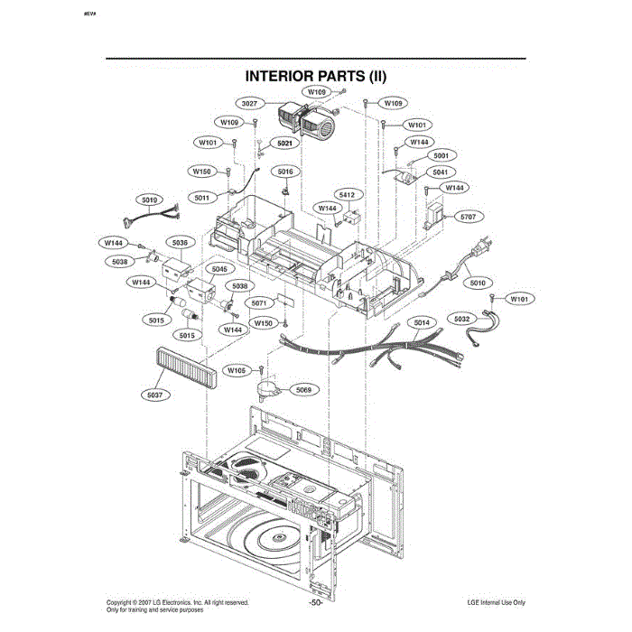 Section 5 Diagram and Parts List for LMVM2085ST ASBELGA LG Microwave Oven Combo