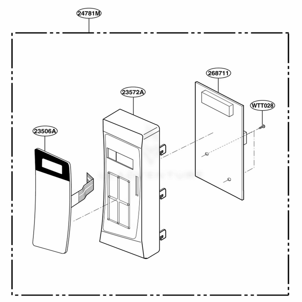 Controller Parts Diagram and Parts List for MAB745B CBKEBBY LG Range