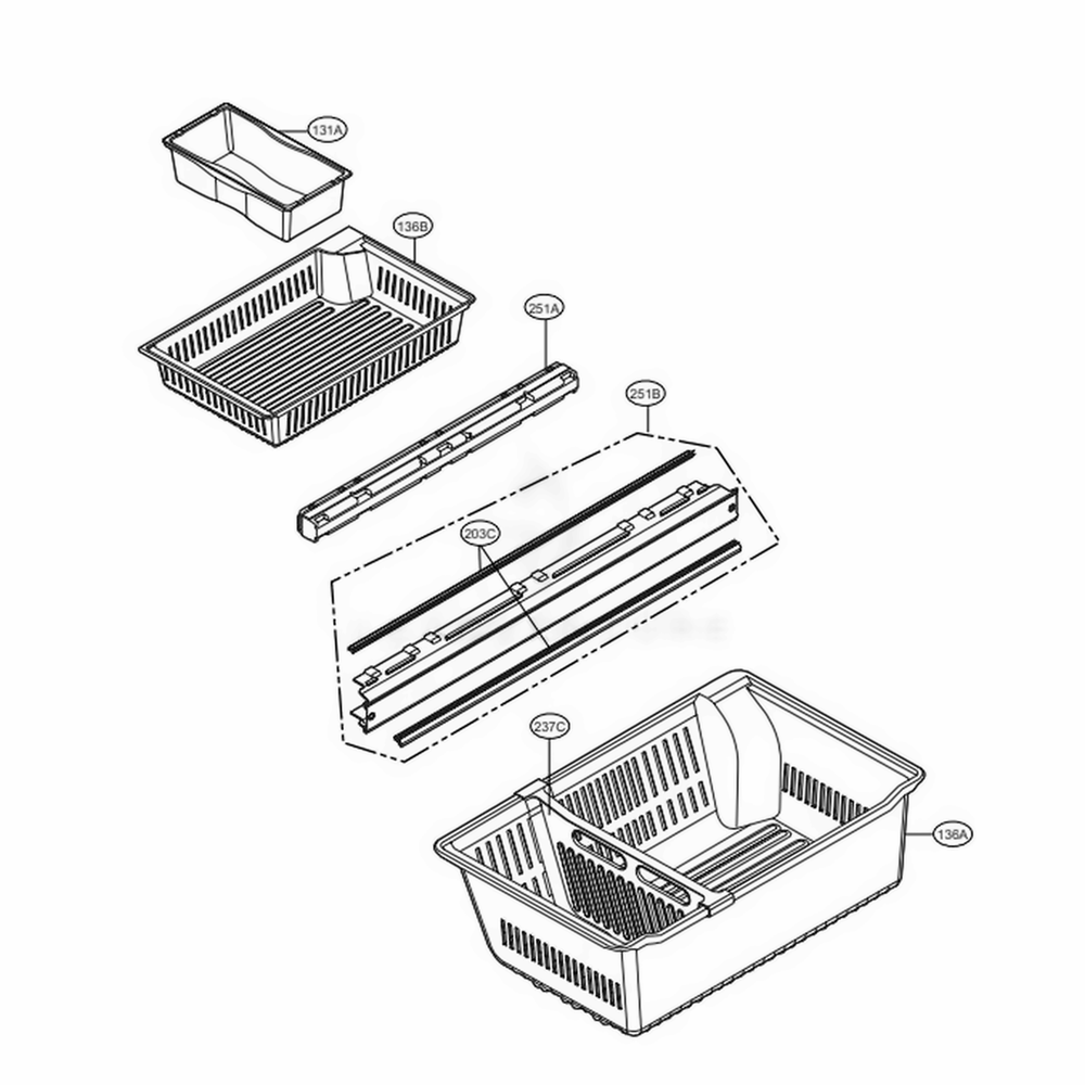 Freezer Parts Diagram and Parts List for LMXS28636S ASTCNA0 LG Refrigerator