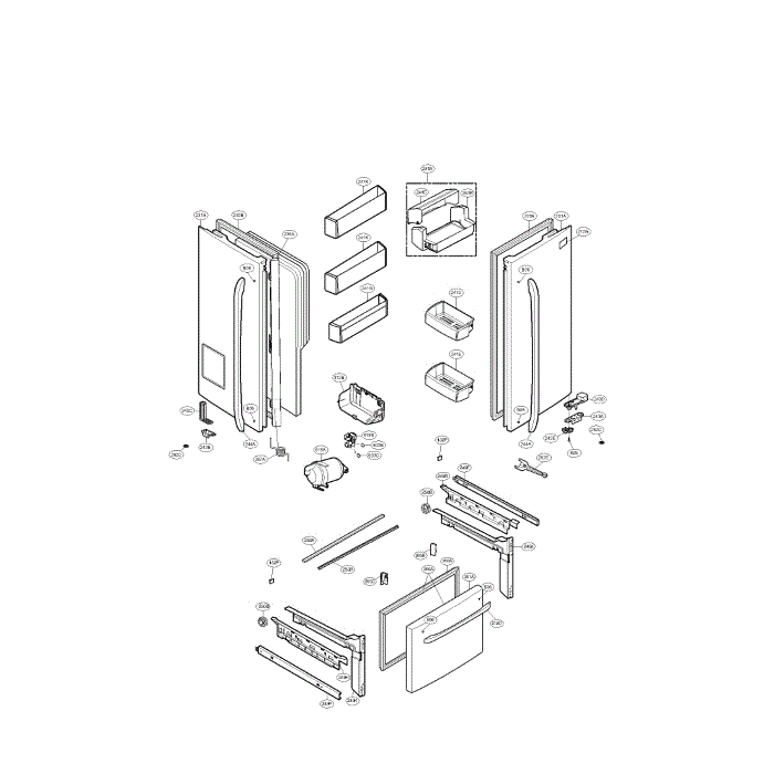 Door Diagram and Parts List for LFX25973SW 00 LG Refrigerator