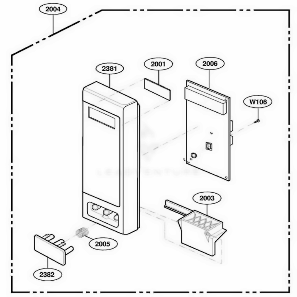 Control Panel Parts Diagram and Parts List for MBBW AWBEBSH LG Wall Oven