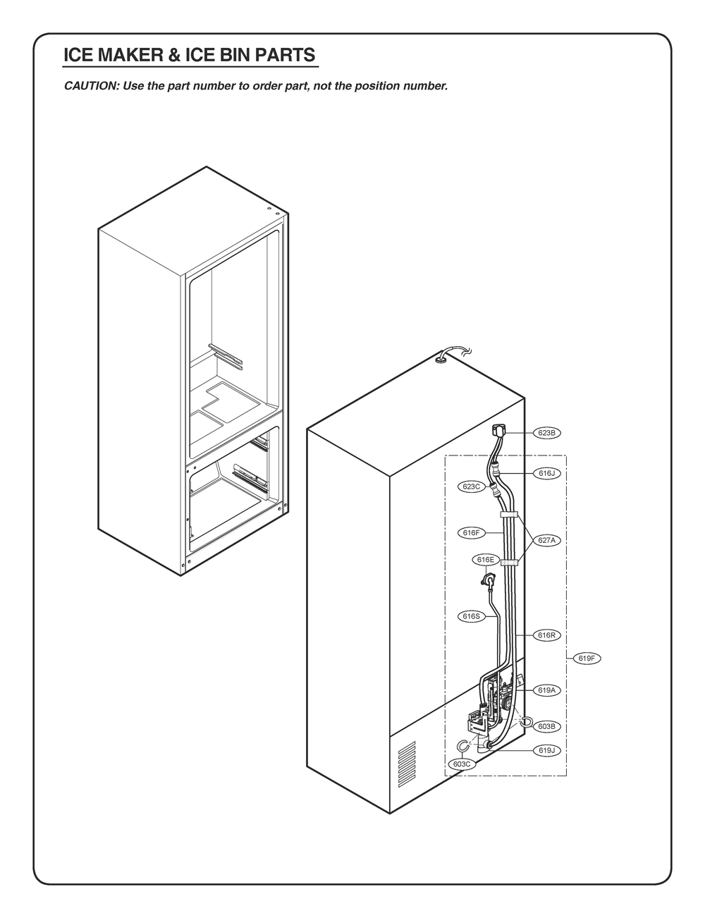 Ice Maker And Ice Bin Parts 2 Diagram and Parts List for GR-L248KSRM ASTCSE0 LG Refrigerator