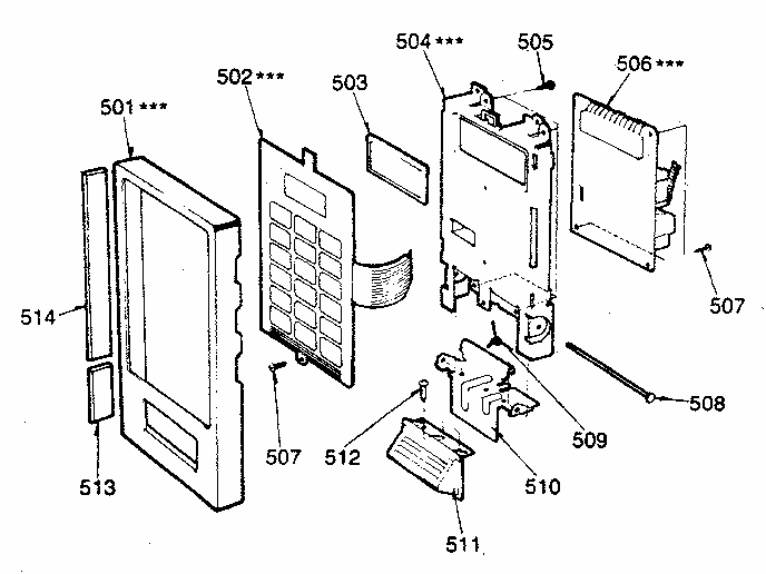 Control Panel Parts Diagram and Parts List for 7218831380  Kenmore Microwave