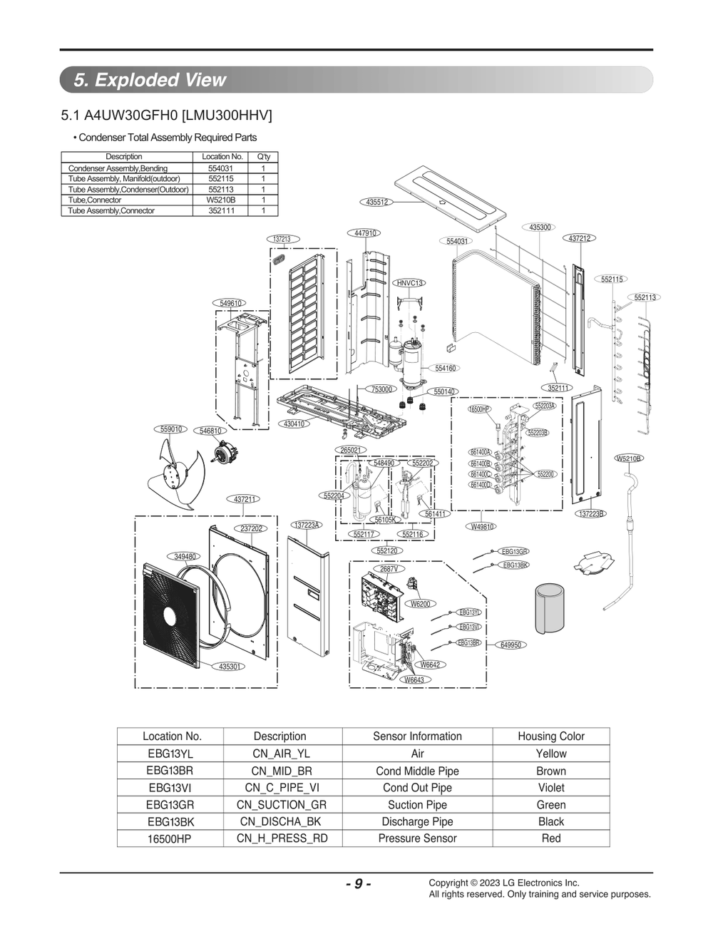 Diagram 1 Diagram and Parts List for LMU300HHV AWGHEUS LG Air Conditioner