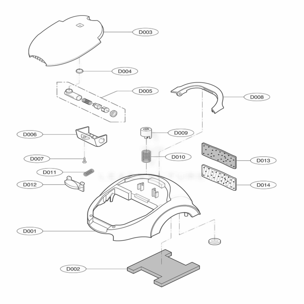 Cover Assembly, Body Diagram and Parts List for 23295 ANBESRS LG Canister Vacuum