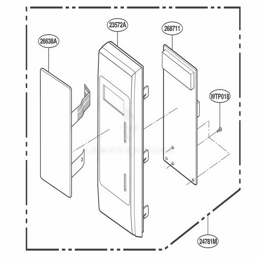 Controller Parts Diagram and Parts List for YKCMC155JBT0 ABSEKAC LG Range