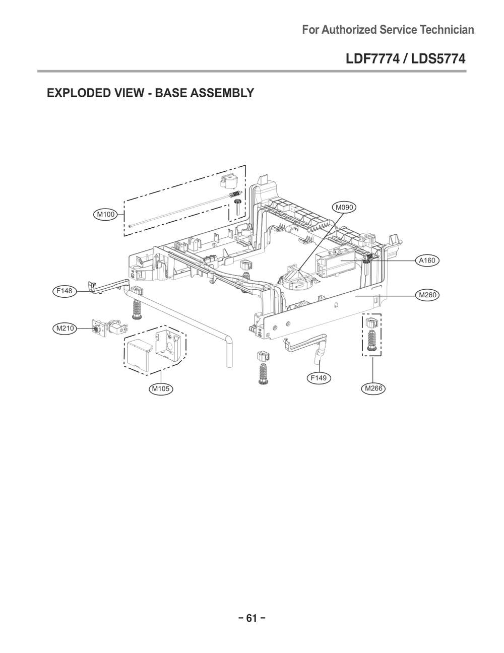 Base Assembly Diagram and Parts List for D1471BB1 ABPEEUS LG Dishwasher