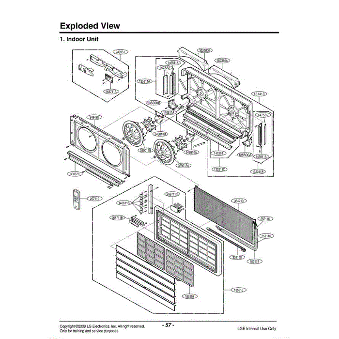 Section Diagram and Parts List for LSNC183VMA AMTAEUS LG Air Conditioner