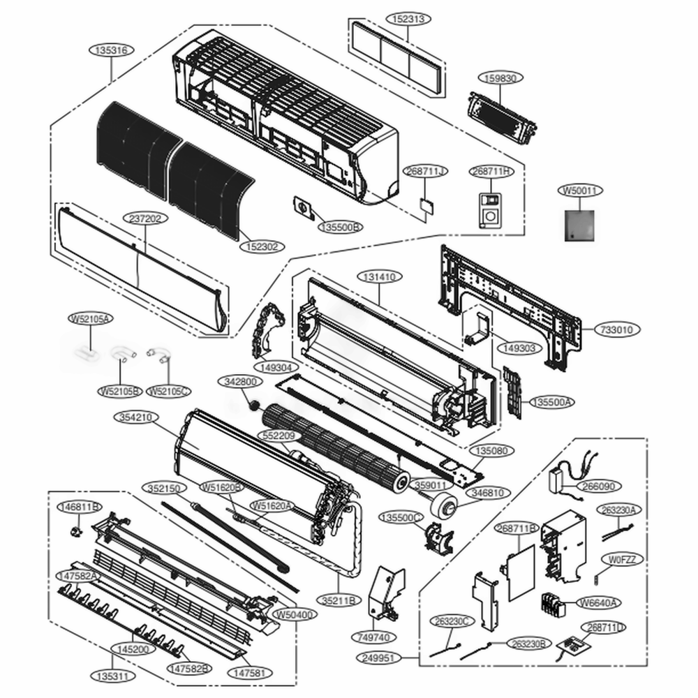 Sb Chassis Diagram and Parts List for ARNU073SBR4 ANCBLUS LG Air Conditioner