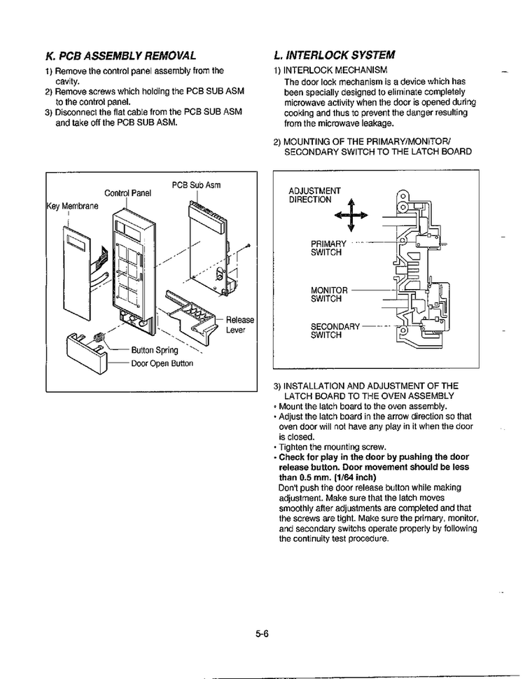 Service Information Page 6 Diagram and Parts List for MA-972MW  LG Microwave