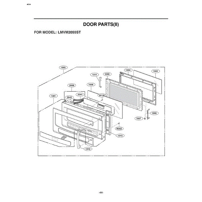Section 4 Diagram and Parts List for LMVM2055ST ASBELGA LG Microwave Oven Combo