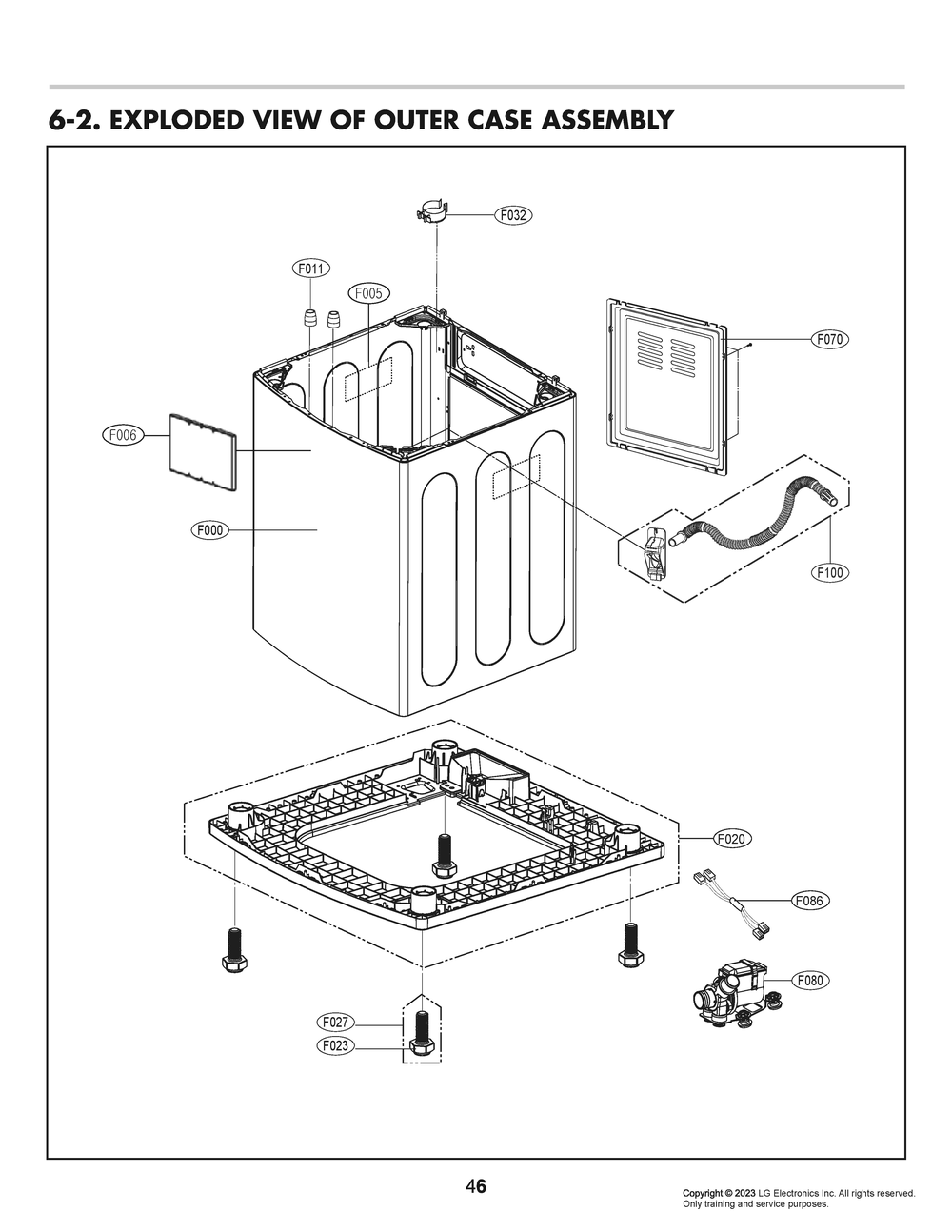 Outer Case Assembly Diagram and Parts List for T1789EFH5UB ASSEUUS LG Washer