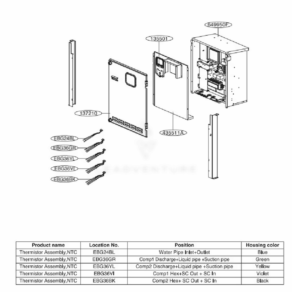 Main 3 Diagram and Parts List for ACAH020HDTB AAAAAAU LG Air Conditioner