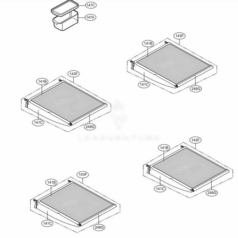 Refrigerator Parts Diagram and Parts List for 71303 AST2SER LG Refrigerator