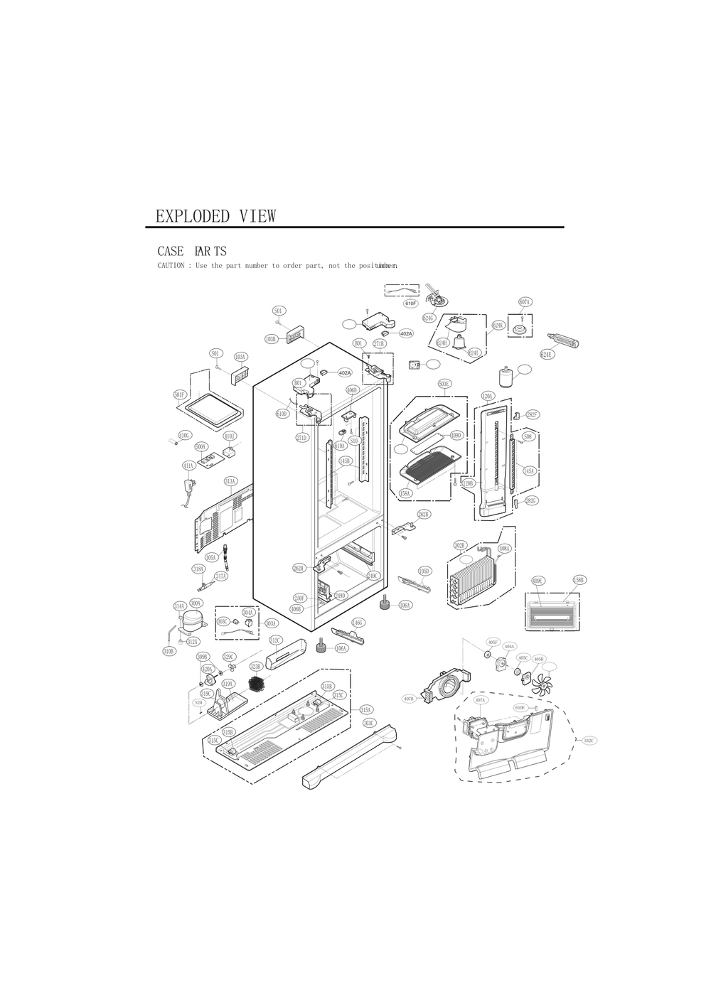 Valve And Water Tube Parts Diagram and Parts List for GC-L258VQSD ASWCNA5 LG Refrigerator