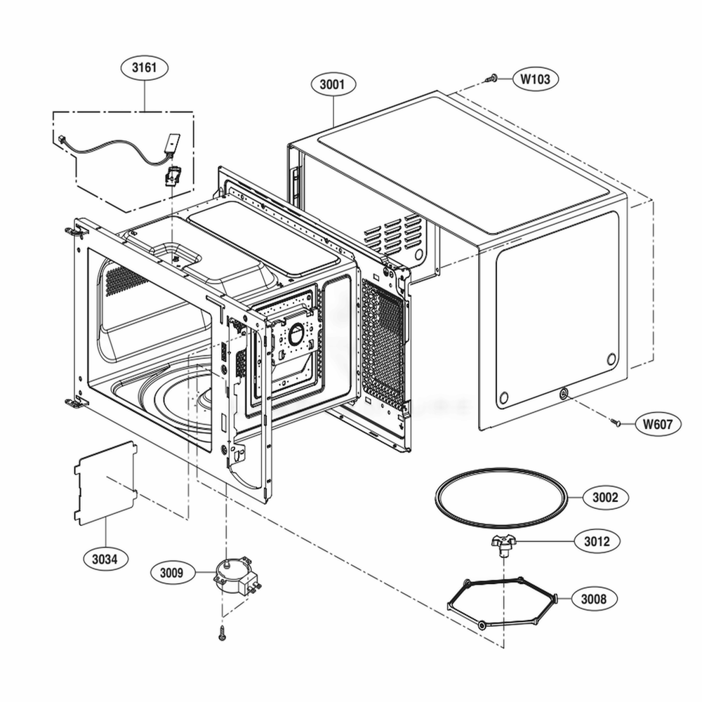 Oven Cavity Parts Diagram and Parts List for LMC1375SW CWHEBBY LG Wall Oven