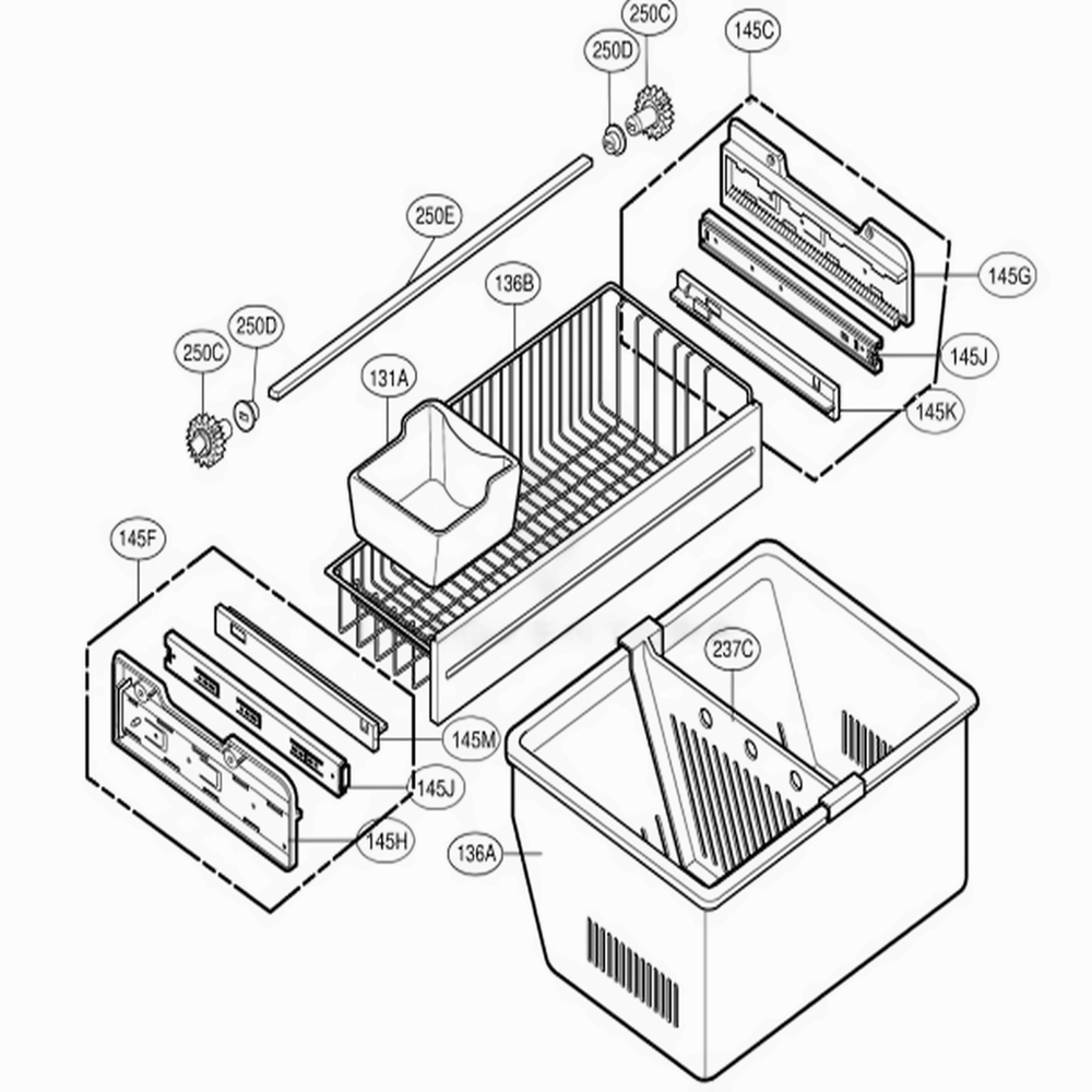 Freezer Parts Diagram and Parts List for 78553 ASTCSEF LG Refrigerator