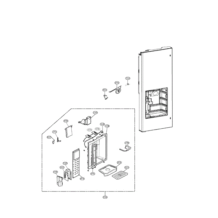 Dispenser Diagram and Parts List for LMX21981ST 00 LG Refrigerator