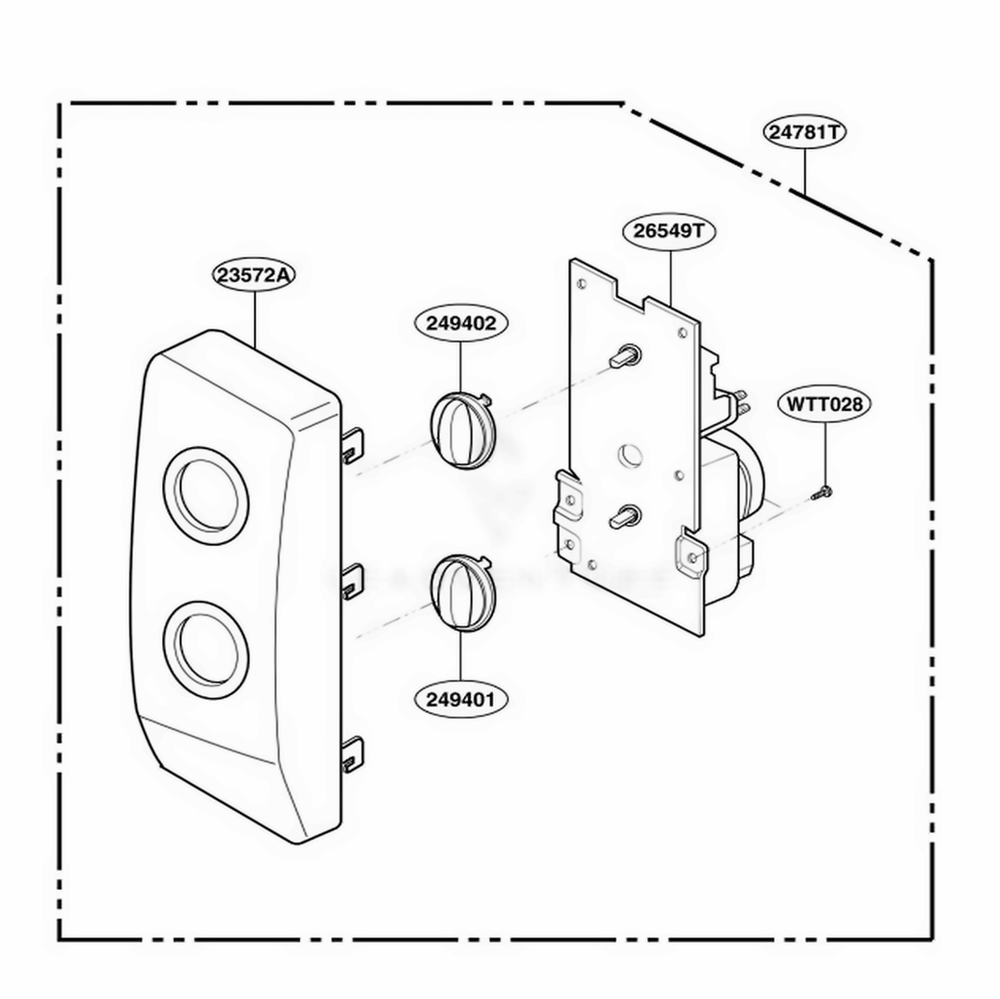 Controller Parts Diagram and Parts List for KMA6512W CW1EGSE LG Wall Oven