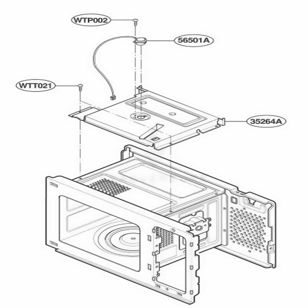 Sensor Parts Diagram and Parts List for YKCMC155JBT0 ABSEKAC LG Range