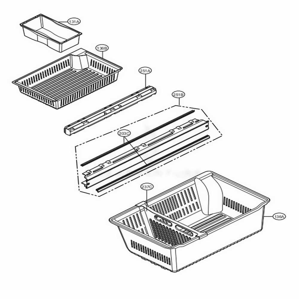 Freezer Parts Diagram and Parts List for LMXS27626D ASBCNA1 LG Refrigerator