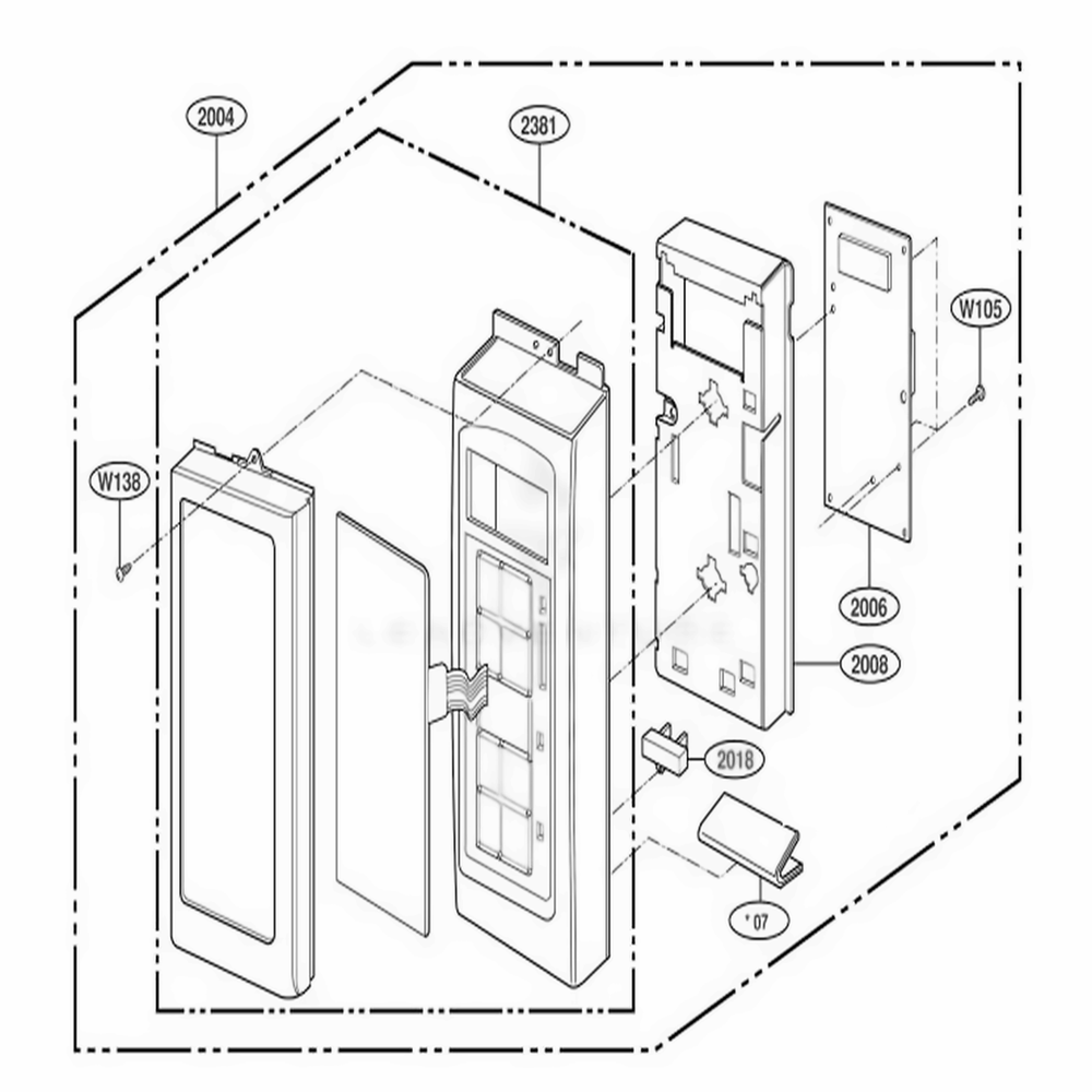Controller Parts 1 Diagram and Parts List for AMV6177AAS ASBEAMA LG Range