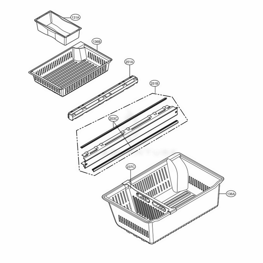 Freezer Parts Diagram and Parts List for LMXS28626D ASBCNA2 LG Refrigerator