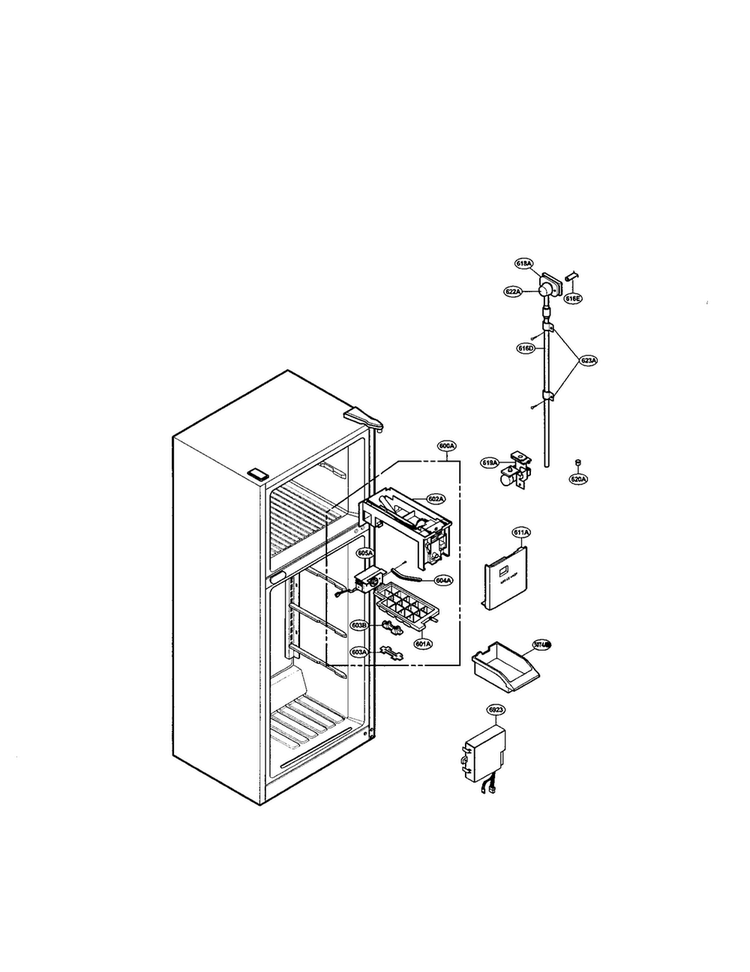 Icemaker Diagram and Parts List for LRTPC2031W  LG Refrigerator