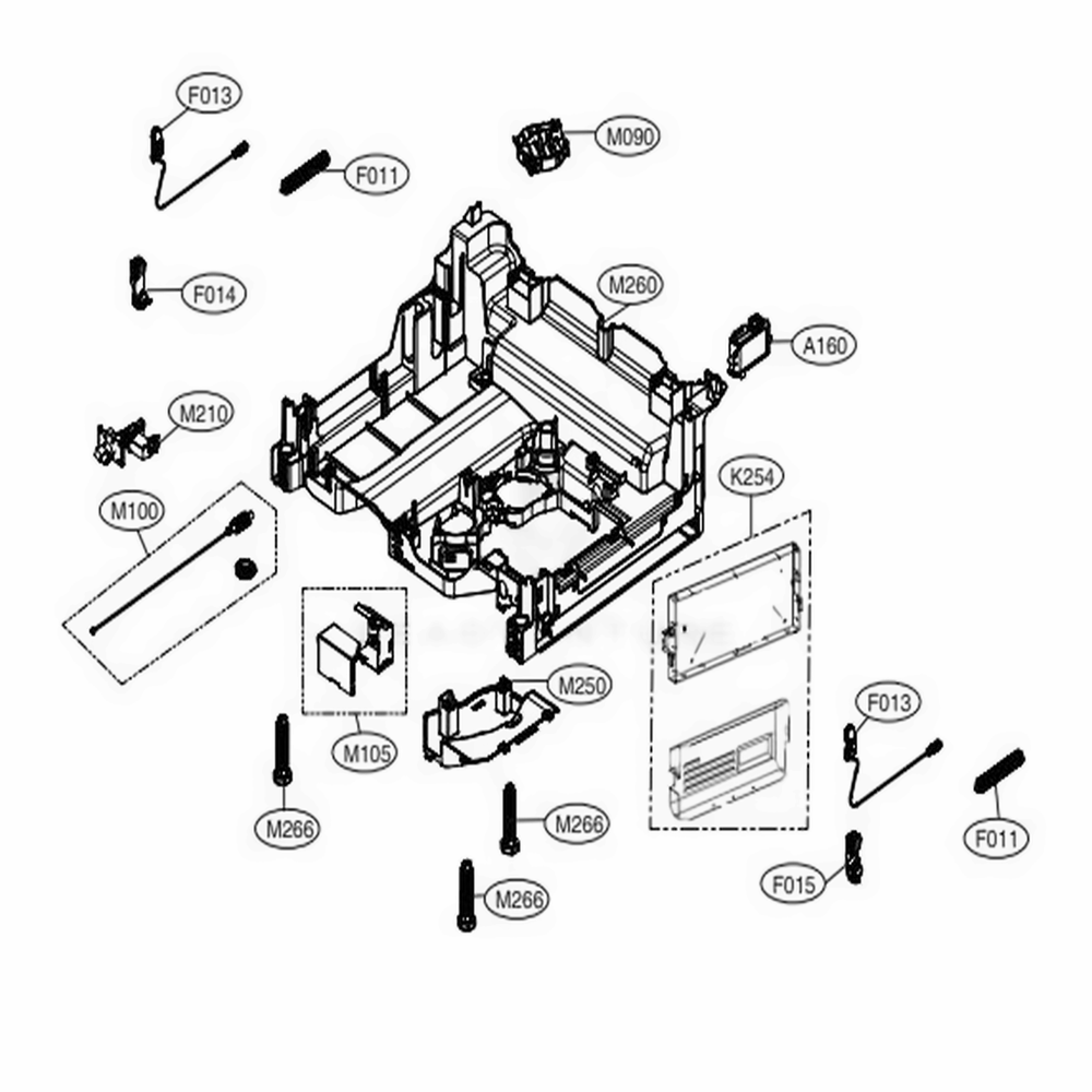 Base Assembly Diagram and Parts List for LDP6809BD ABDESNA LG Dishwasher