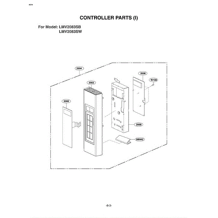 Section 5 Diagram and Parts List for LMV2083SW AWHELGA LG Microwave Oven Combo