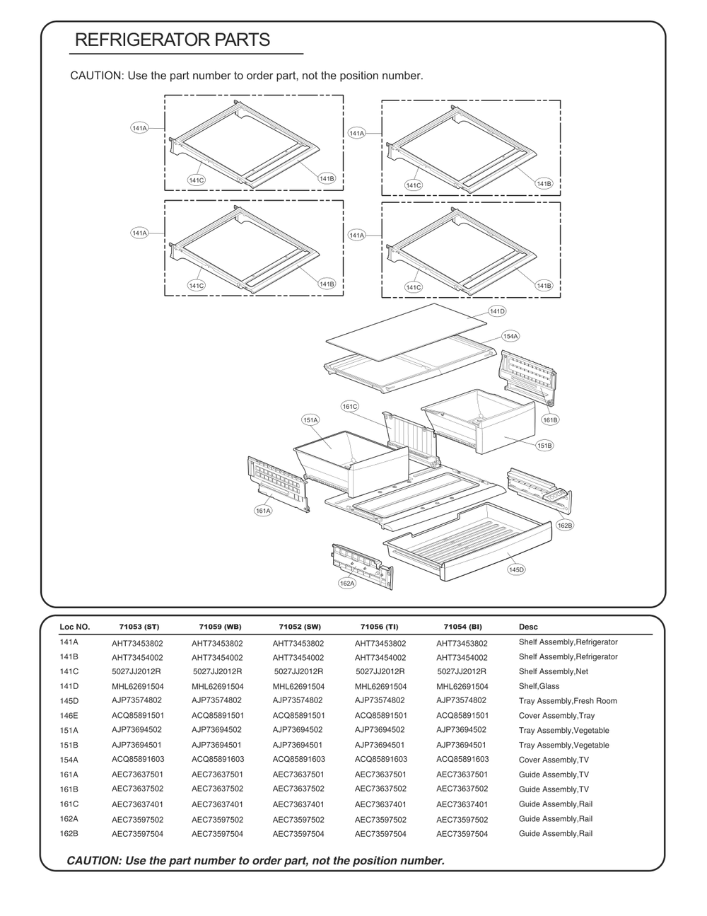 Refrigerator Parts Diagram and Parts List for GC-L288NSXP ASTCSE4 LG Refrigerator