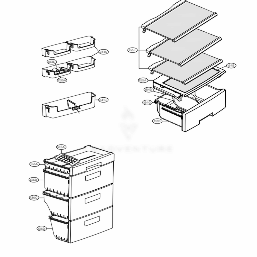 Main 3 Diagram and Parts List for LBN10551PS APZCNA0 LG Refrigerator