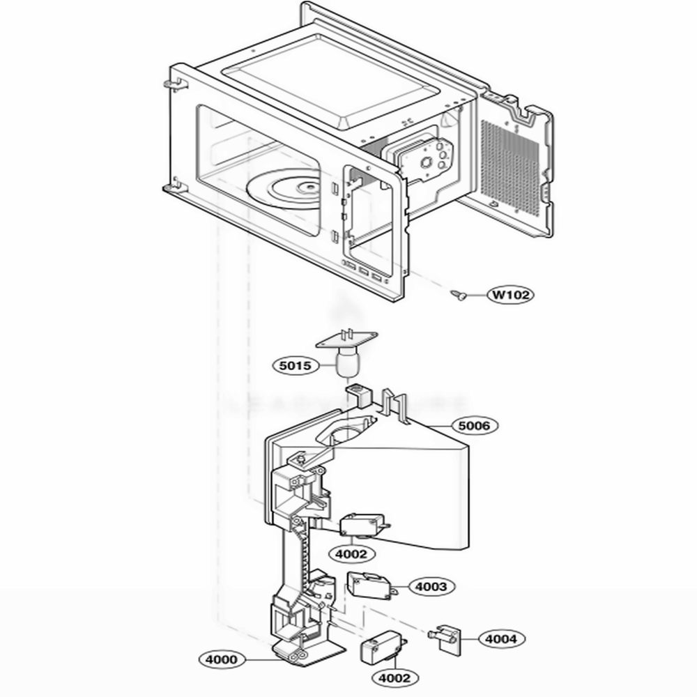 Latch Board Parts 2 Diagram and Parts List for 62469 CBKESEA LG Wall Oven