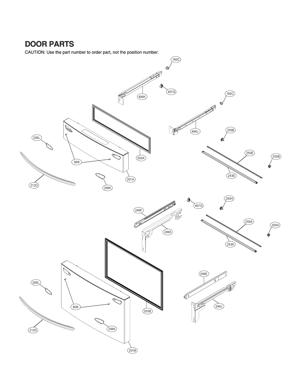 Door Parts 3 Diagram and Parts List for GR-L30GMSRM ASTCNA0 LG Refrigerator