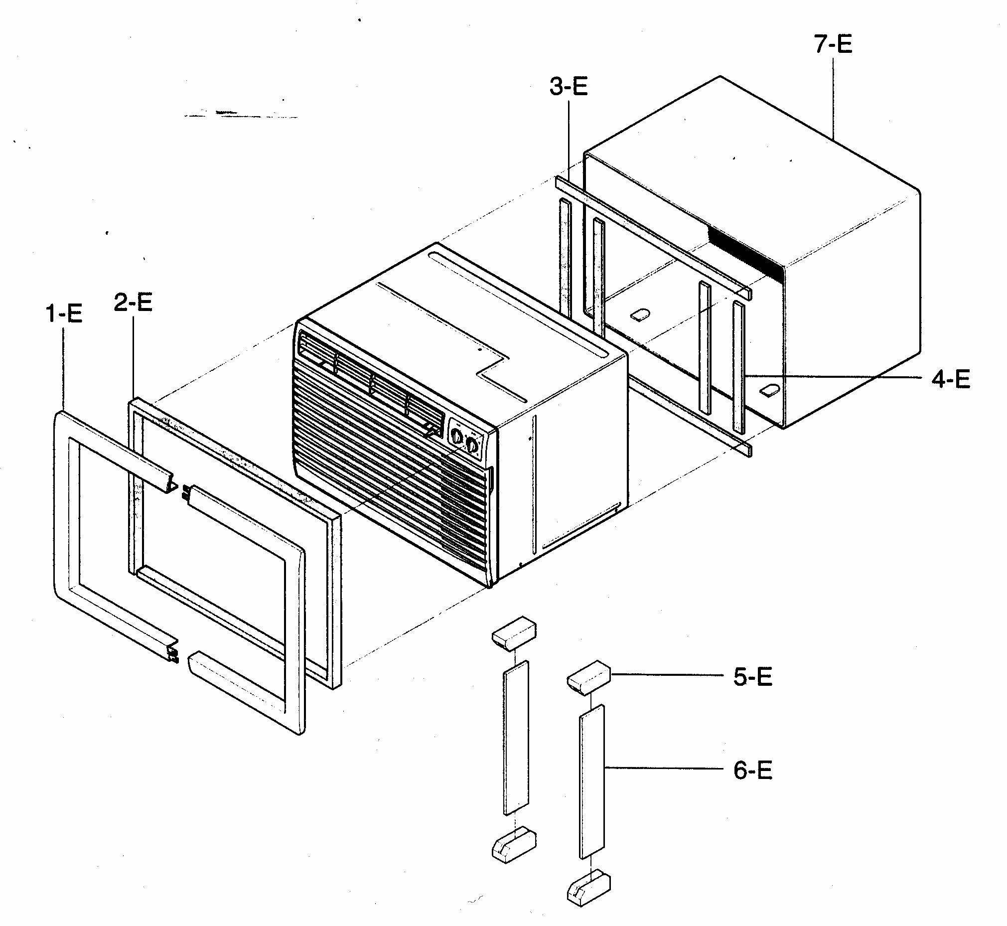 Installation Kit Parts Diagram and Parts List for 58072083200  Kenmore Air Conditioner
