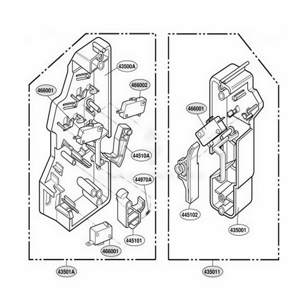 Latch Board Parts Diagram and Parts List for ZSC2000CBB ABKLGEU LG Range