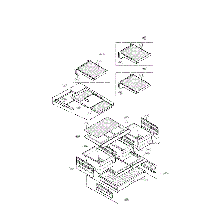 Refrigerator Diagram and Parts List for LFX21976ST 00 LG Refrigerator
