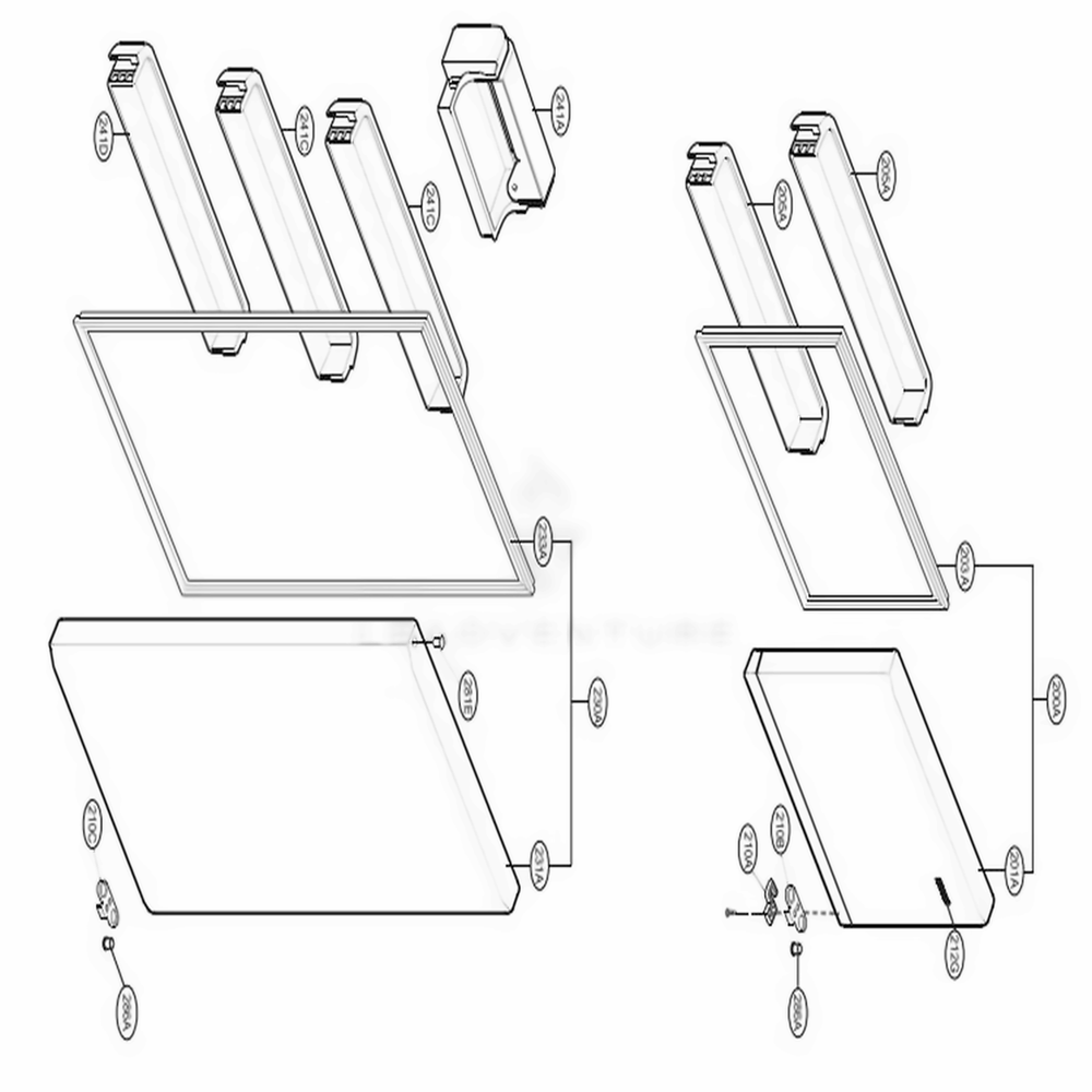 Door Parts Diagram and Parts List for LTCS24223B AWBCNA4 LG Refrigerator