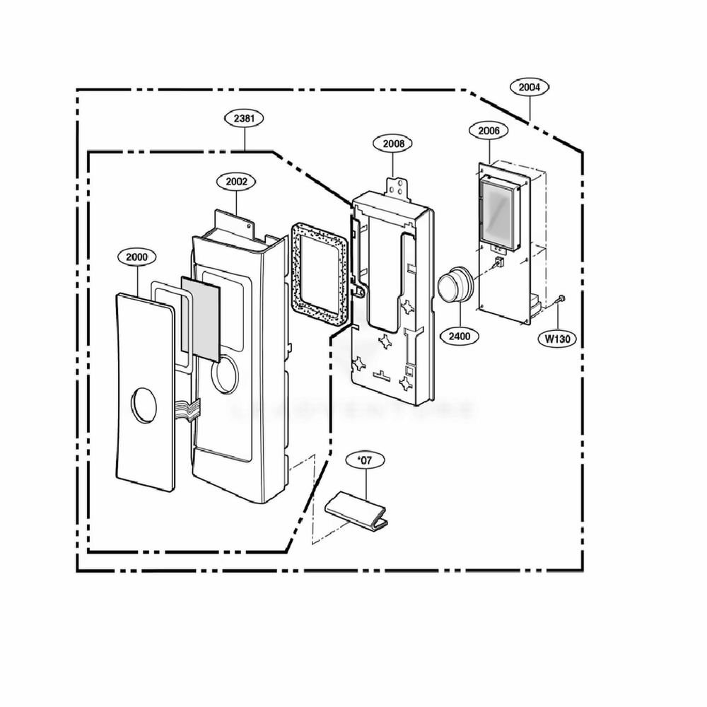 Controller Parts Diagram and Parts List for 80809 AB1ESEA LG Microwave