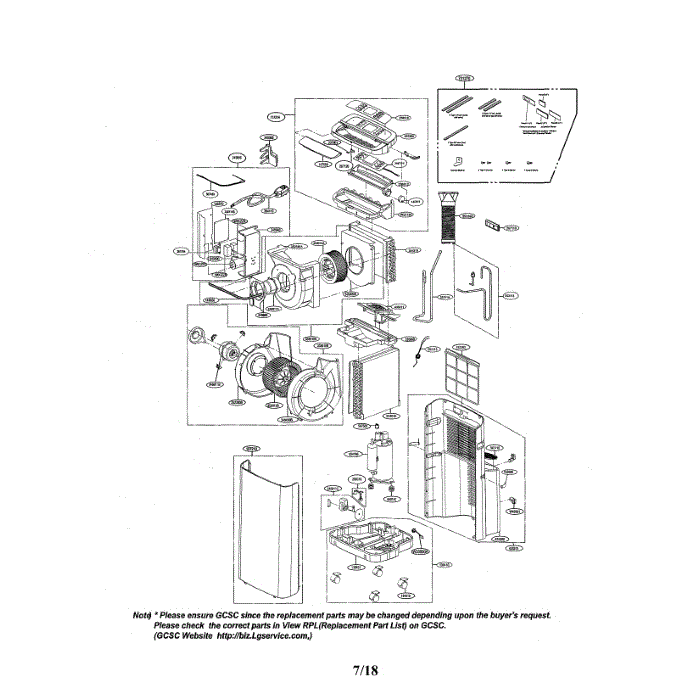 Air Conditioner Diagram and Parts List for LP1213GXR 00 LG Air Conditioner