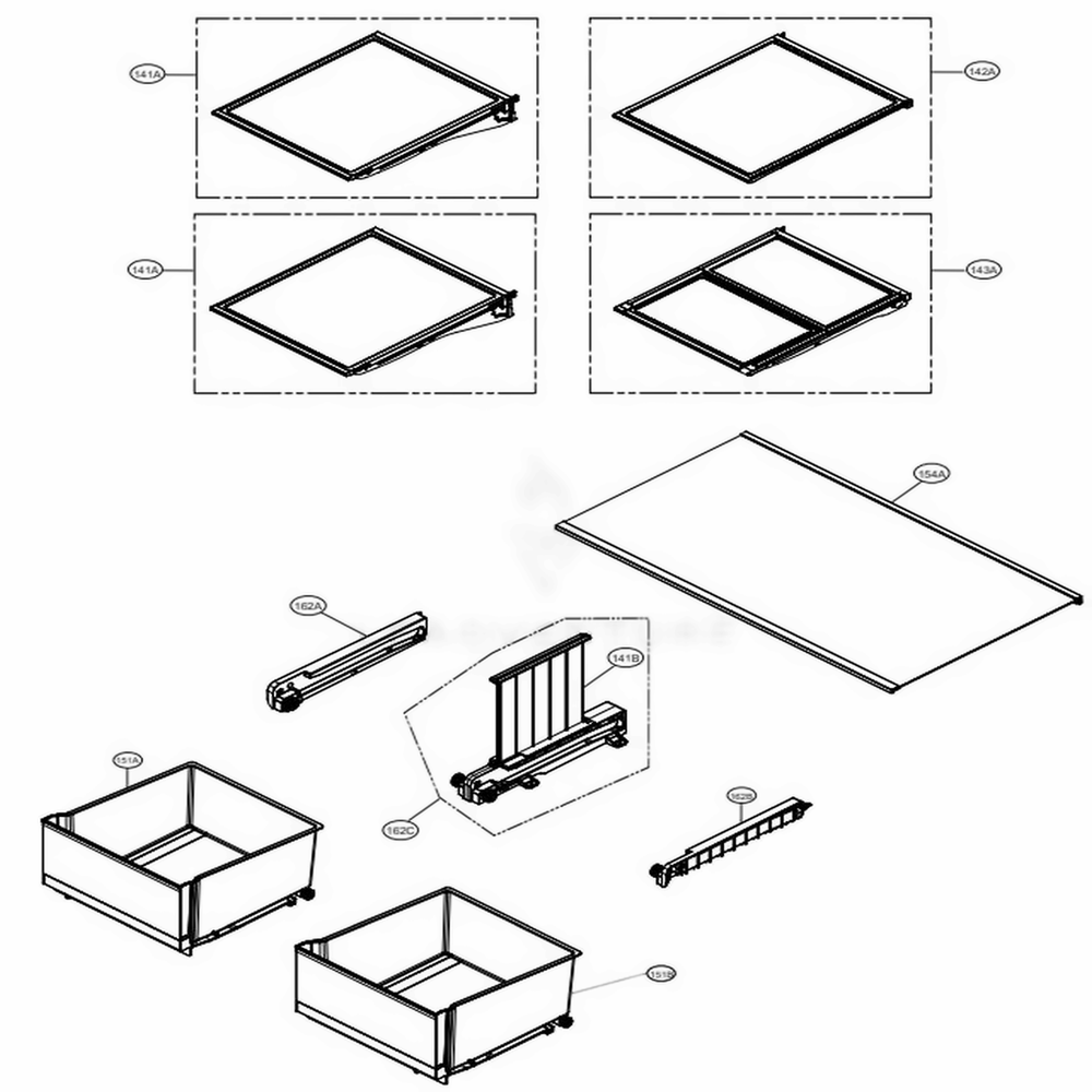 Refrigerator Parts Diagram and Parts List for LRMDS3006S ASTCNA0 LG Refrigerator