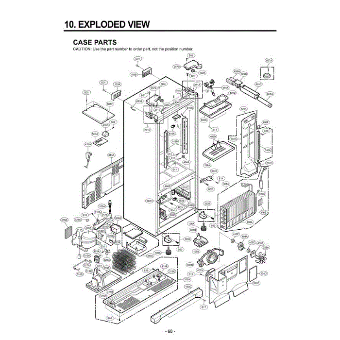 Section 1 Diagram and Parts List for LFX25960ST ASTCLGA LG Refrigerator