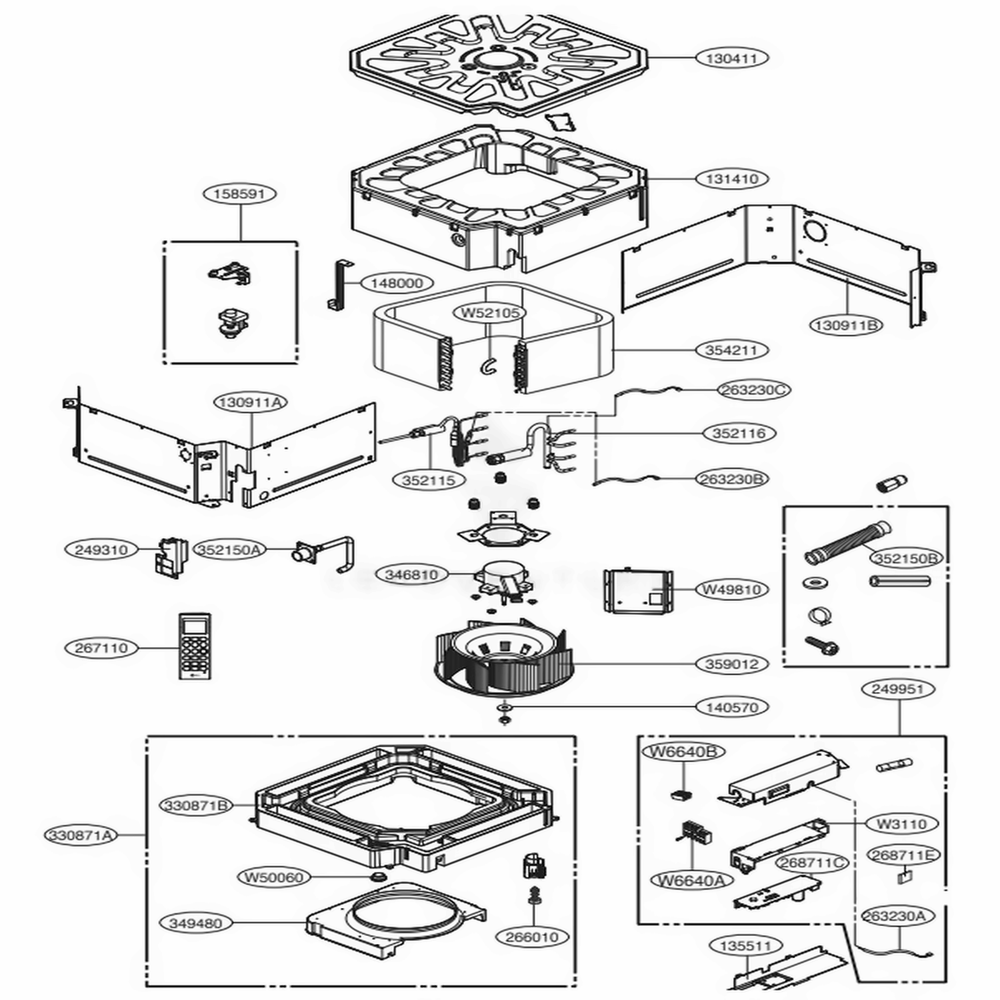 Tr Chassis Diagram and Parts List for LMCN185HV AWHBEUS LG Air Conditioner