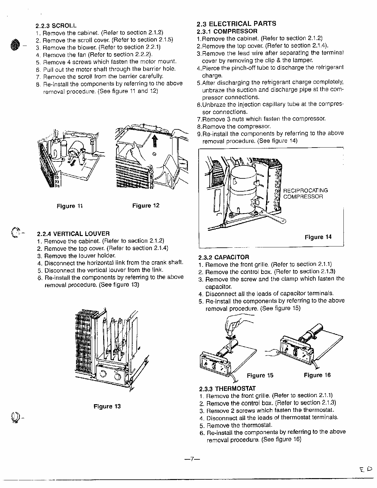 Disassembly Instructions Page 3 Diagram and Parts List for GA-1834FC  LG Air Conditioner