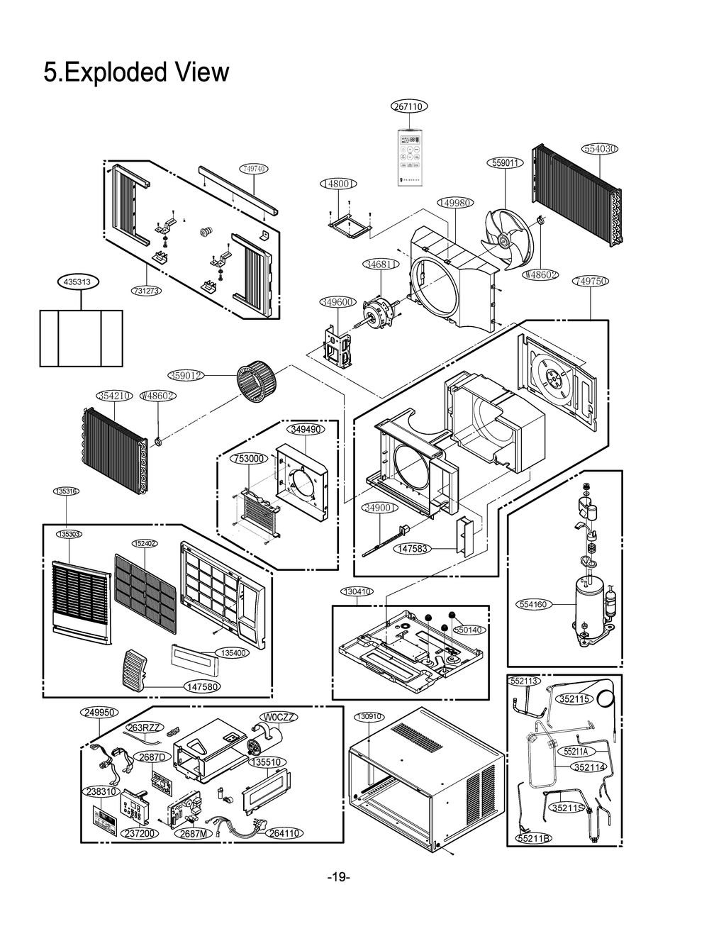 Diagram 1 Diagram and Parts List for W4NX12CNKFB AT3AFRD LG Air Conditioner