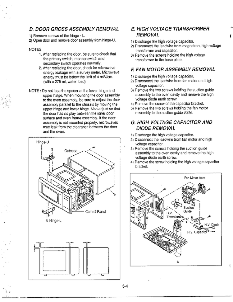 Service Information Page 4 Diagram and Parts List for MA-1273M  LG Microwave