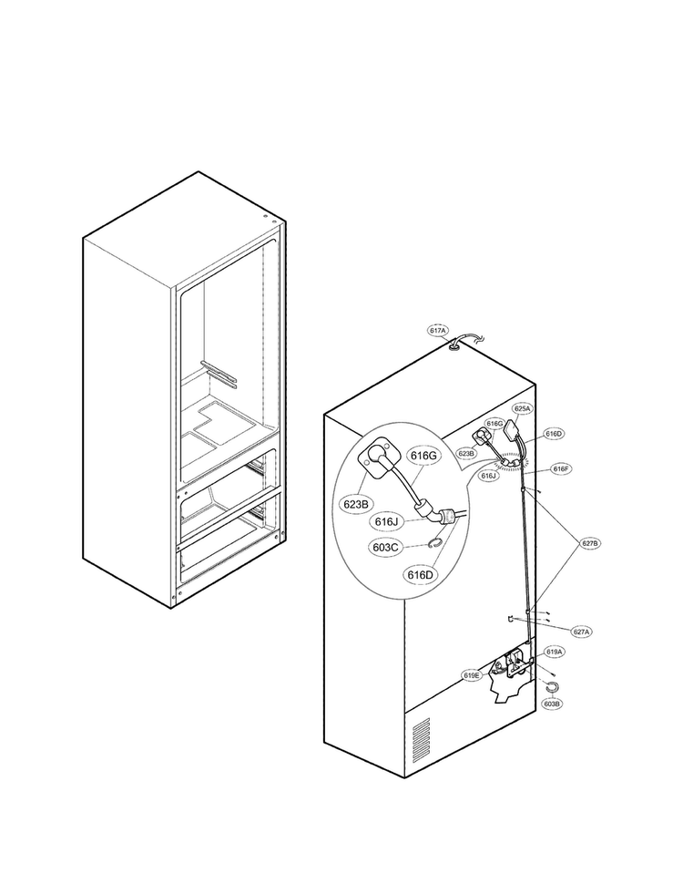 Ice & Maker Parts Diagram and Parts List for LMX25985SW02  LG Refrigerator