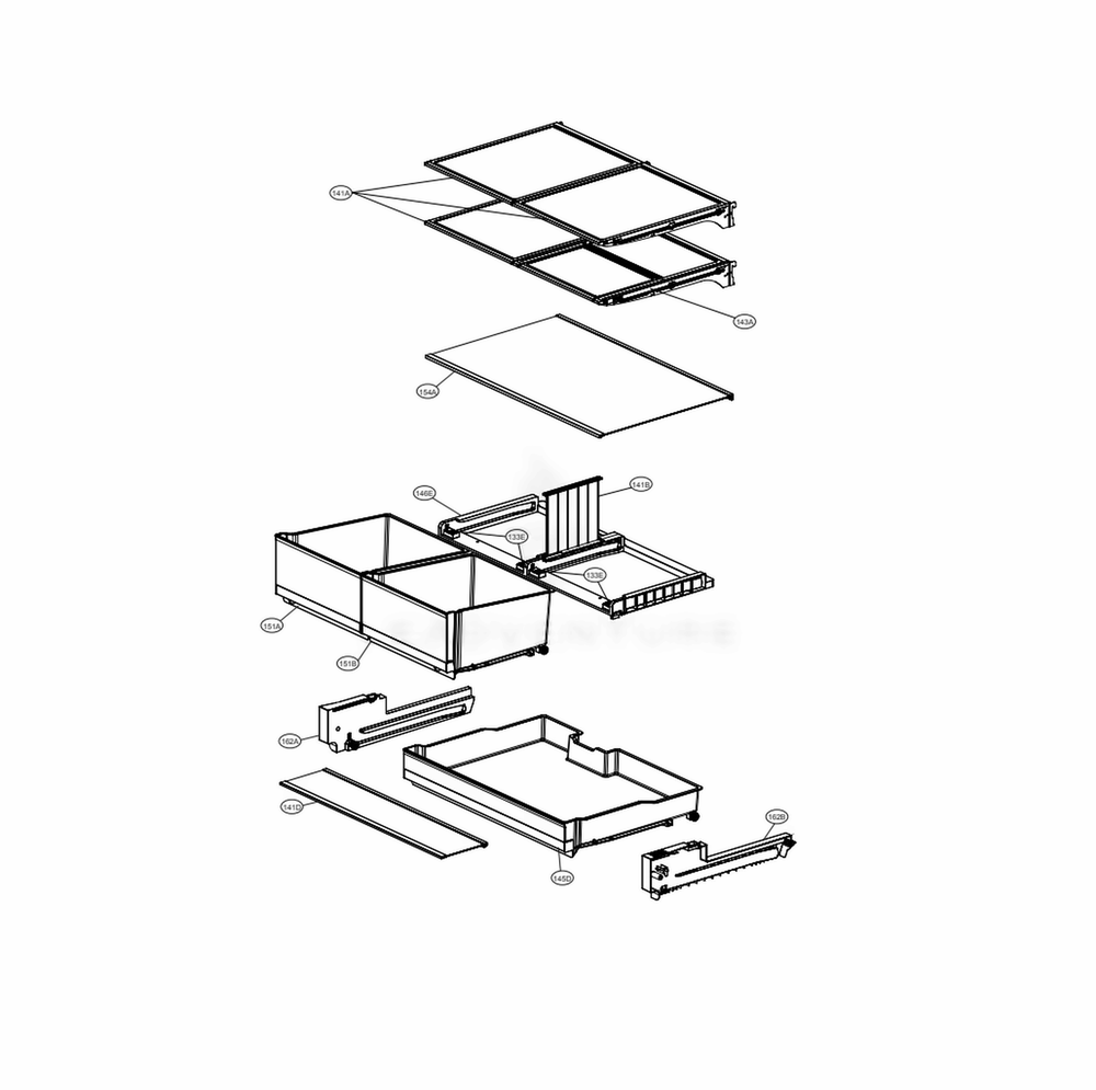 Refrigerator Parts Diagram and Parts List for LRFXC2406S ASTCNA0 LG Refrigerator